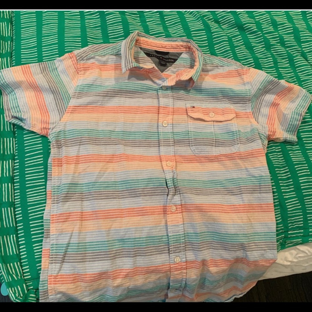 boys tommy hilfiger colorful button up top